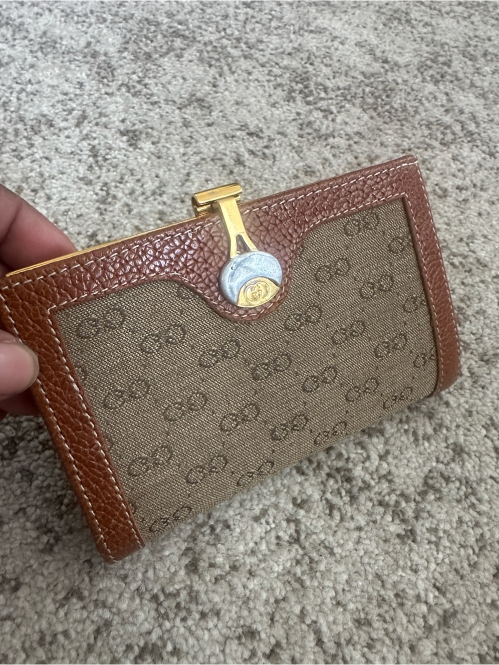 Gucci Micro GG Bifold Canvas & leather Wallet